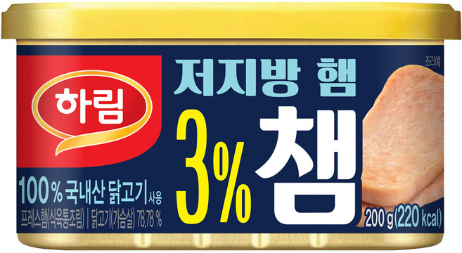 하림 3% 챔 닭가슴살 햄 통조림, 200g, 1개