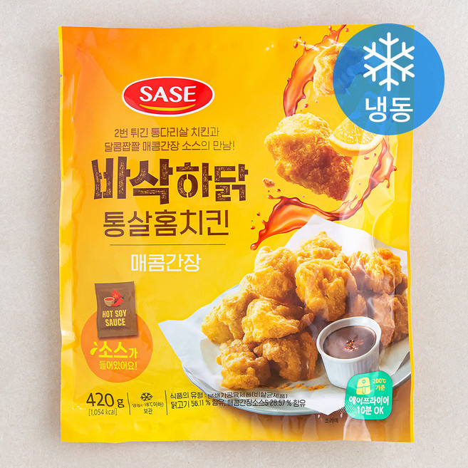 사세 바삭하닭 통살홈치킨 매콤간장 (냉동), 420g, 1개