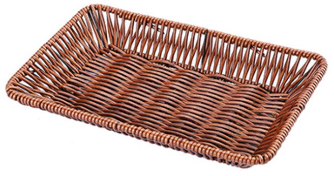 댓츠댓 키친 등나무 라탄 트레이 시리즈 직사각, 브라운, 1개