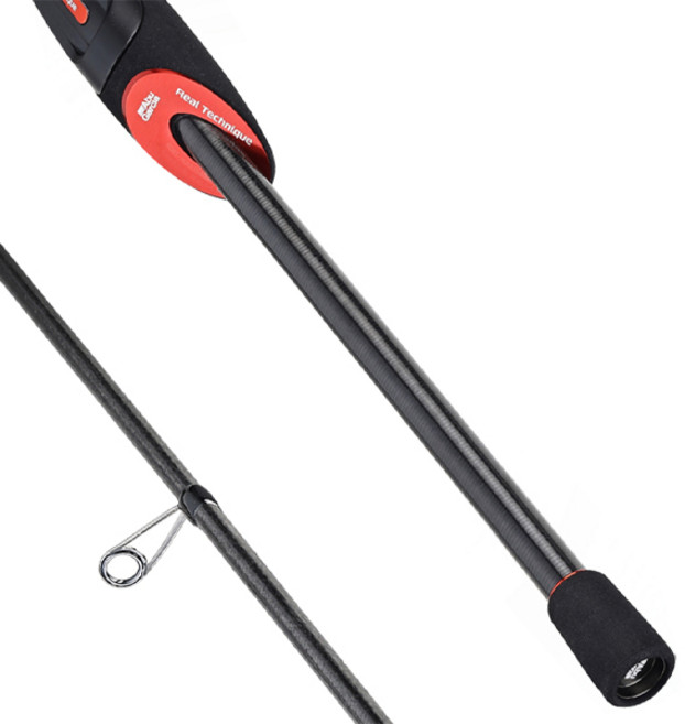 Abu Garcia Real Technique 瓦氏單棘魨 石狗公 路亞竿 RQBS-732XULT-ST, 黑色 + 銀色 + 紅色