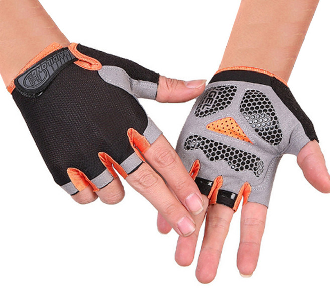 알로데 스타투아 반 손가락 피트니스 장갑 양손 세트, B03 오렌지, 1개