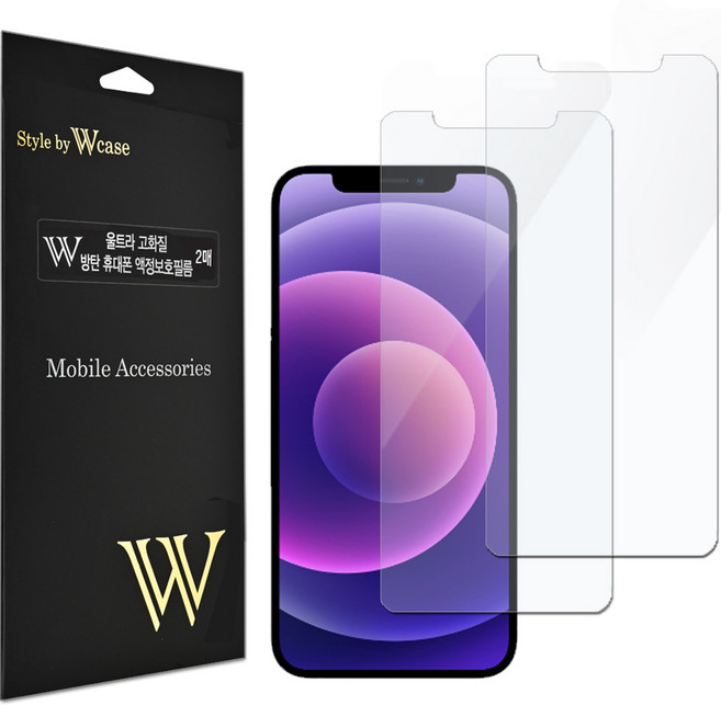 더블유케이스 울트라 고화질 휴대폰 액정보호필름 2p, 1세트