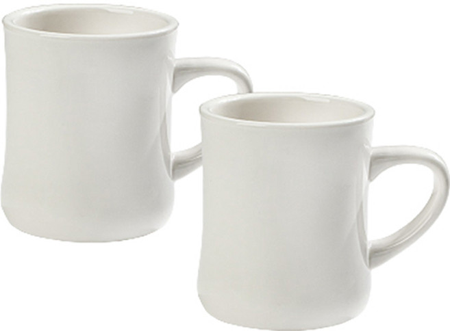 시라쿠스 오목 머그컵 400ml, 화이트, 2개