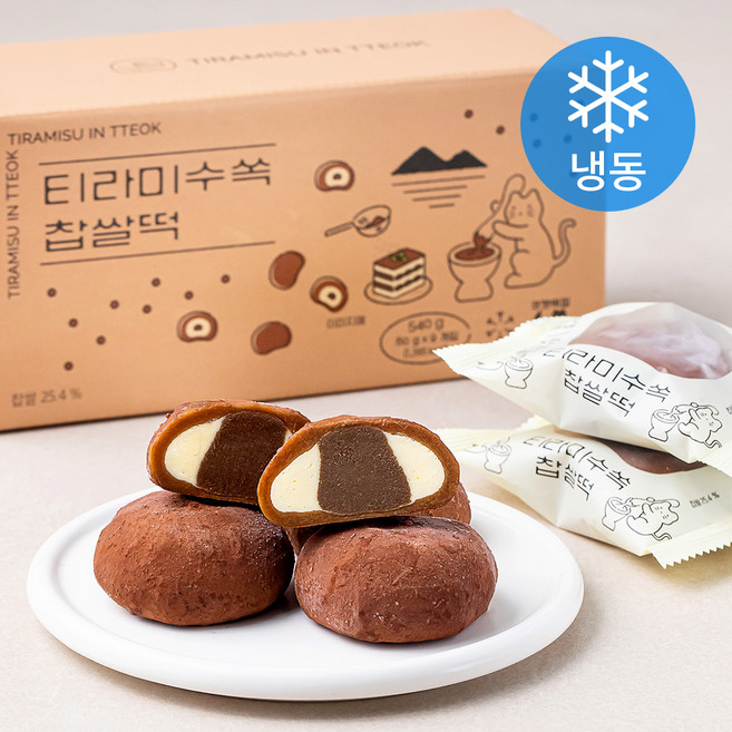 쿠캣 티라미수쏙 찹쌀떡 (냉동), 60g, 9개입, 1개
