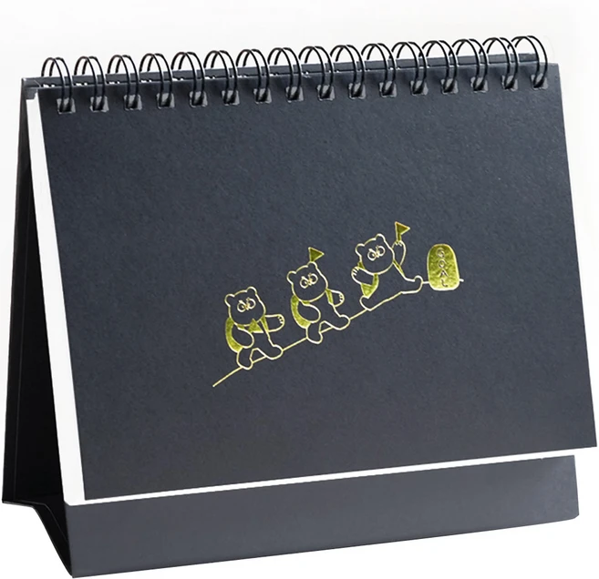 리훈 곰부 세우는 체크리스트 위클리 탁상 플래너, 블랙, 1개 - 쿠팡