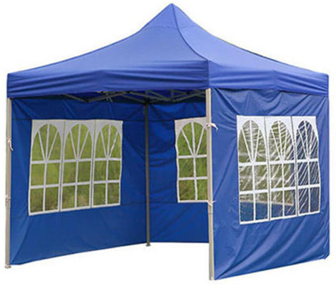 윈에어 캐노피 천막 방수 지붕 A + 천막기둥 프레임 B + 투명 창문형 바람막이 D 세트, 블루
