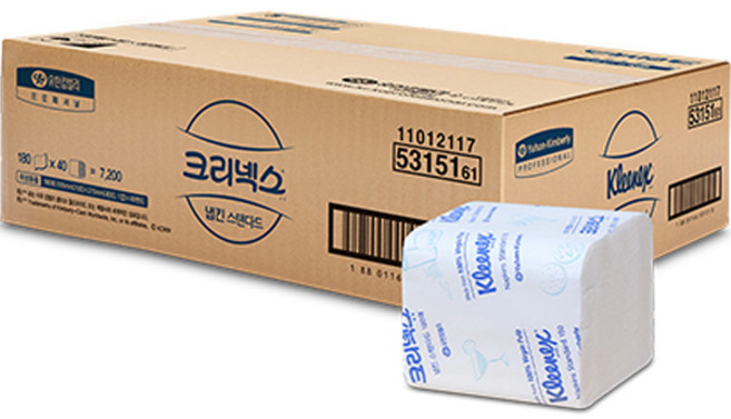 Kleenex 抽取式餐巾紙, 單色, 180張, 40包