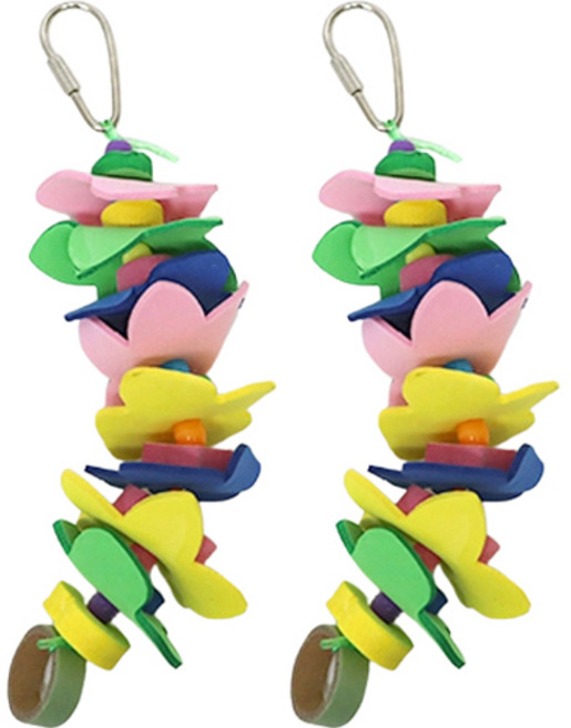 리프패럿 앵무새 무지개 꽃동네 장난감 03010, 혼합색상, 2개