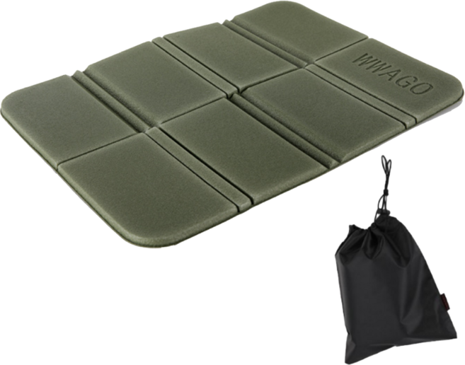 WWAGO 인포켓 사이즈 멀티 휴대용방석 + 파우치 세트, 카키