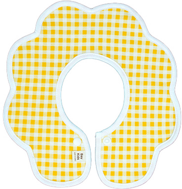 베이키즈 유아용 롤링 턱받이, 27체크노랑, 1매, 1개