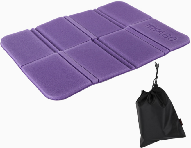 메리벨펀퍼니 인포켓 사이즈 멀티 휴대용방석 + 파우치 세트, 퍼플