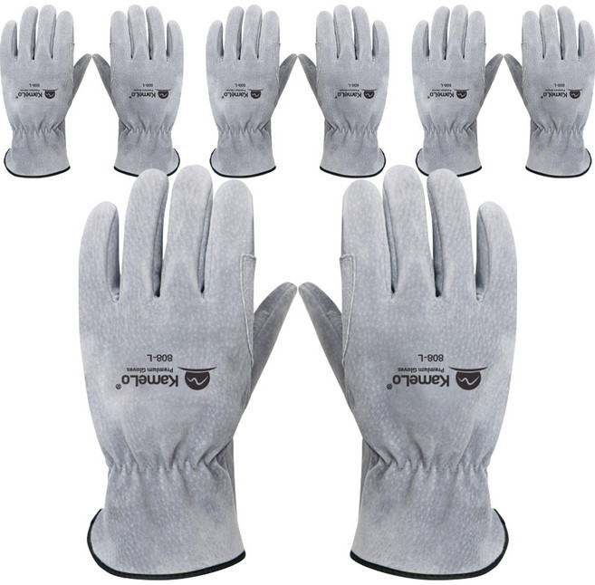 카멜로 가죽 작업 장갑 808-L, 4세트