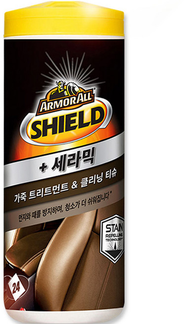 아머올 쉴드 + 세라믹 가죽 트리트먼트 & 클리닝 세정 티슈, 24개, 1개