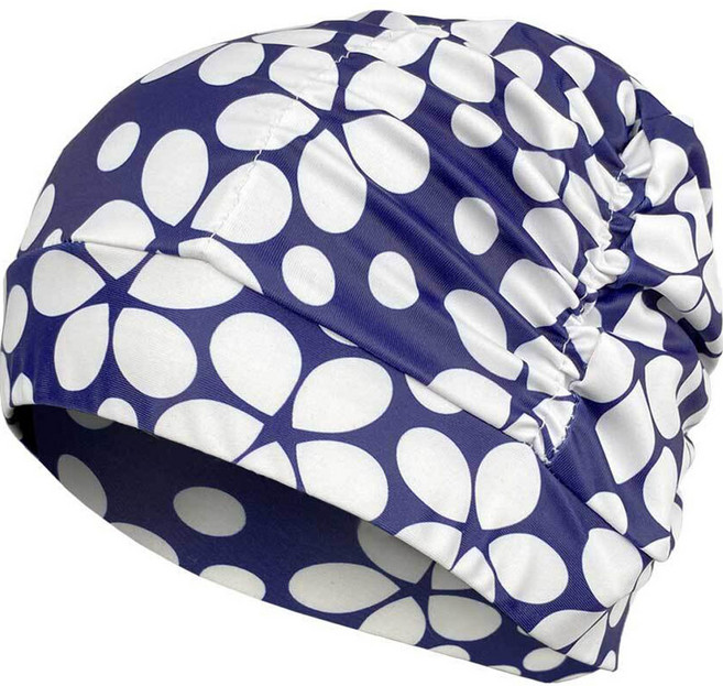 모아 주름 수영모자, 네이비플라워, 1개