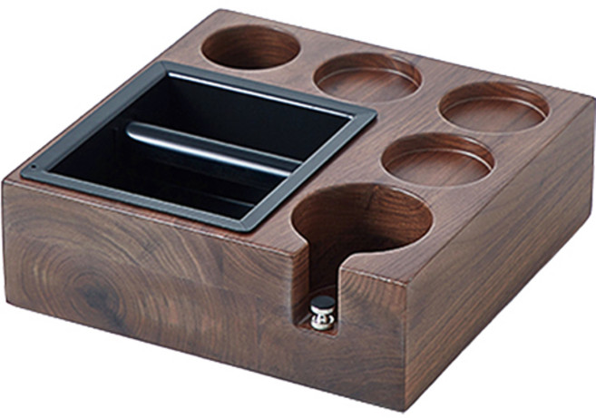 칼딘 포터필터 탬퍼 홀더 커피 찌꺼기통 올인원 월넛 멀티 넉박스 58mm, 혼합색상, 1개