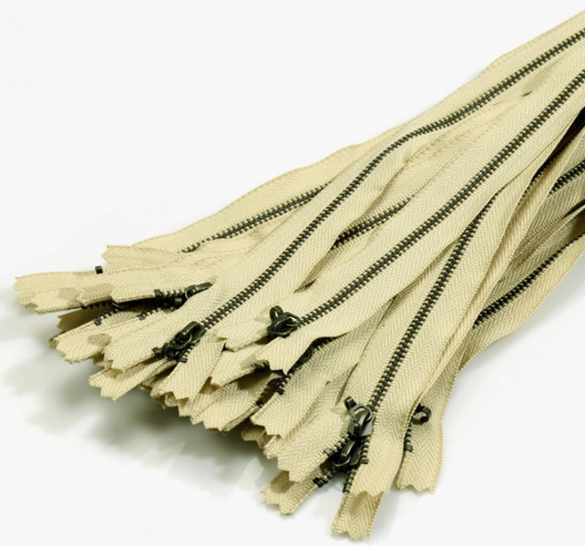 YKK 華可貴 Enjoy Quilt 大容量無頭青銅拉鍊 15cm, 25個, 米色