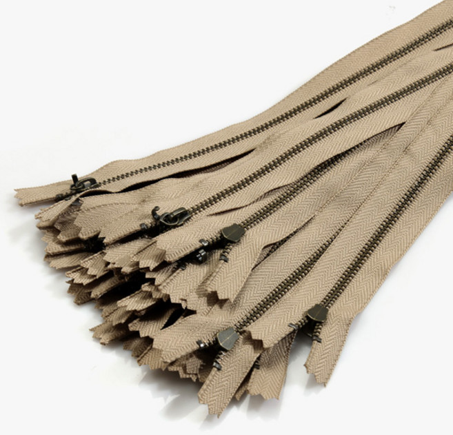 YKK 華可貴 Enjoy Quilt 大容量無頭青銅拉鍊 15cm, 25個, 摩卡色