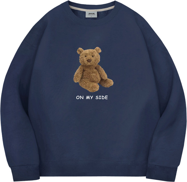 온마이사이드 곰돌이 오버핏 맨투맨