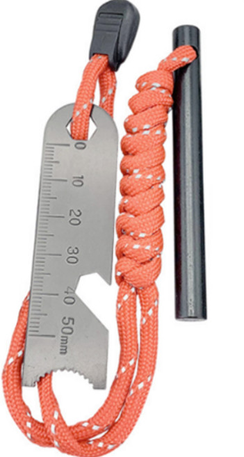 디트리 캠핑 파이어스틱 + 야간형광로프, 1개, 레드