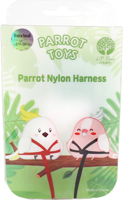 리프패럿 프리미엄 나일론 앵무새 하네스 리드줄 Extra Small 00716, 1개, 블랙 + 레드