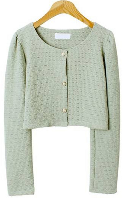 시크블랙 베이벨 펄버튼 펀칭 크롭 블라우스 cpbl4959k31