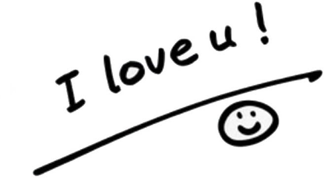 나음다름 포인트 영문 투명 스티커 I love u, 블랙