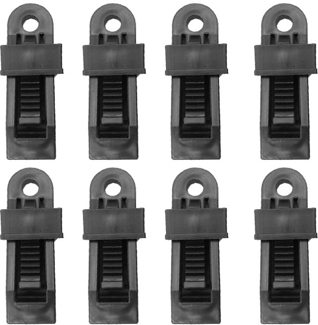 오즈니 악어형 텐트고정 타프 클립 8p, 블랙