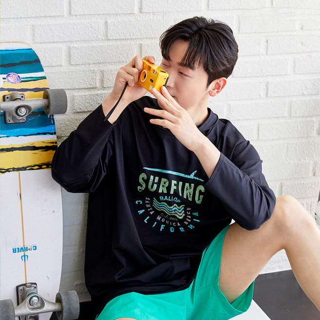 밸롭 빅 웨이브 오버핏 후드 래쉬가드 BA02020197