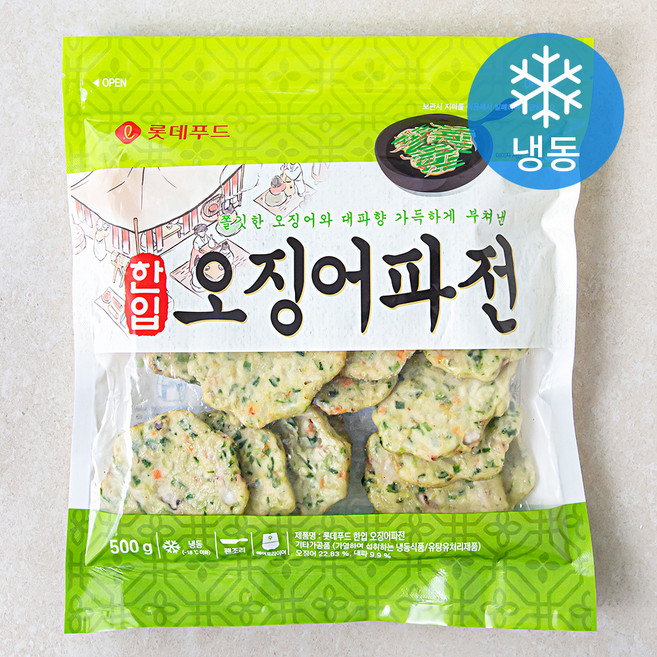 롯데푸드 한입 오징어파전 (냉동), 500g, 1개