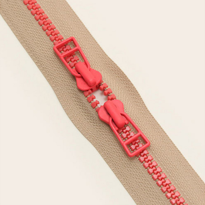 해피베어스 5호 투컬러 믹스지퍼 70cm, Beige + pink, 1개