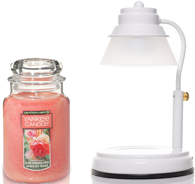 에인디 매직 타이머 캔들워머 + 양키캔들 라지자 623g 세트, 화이트(캔들워머), 썬드렌치드(캔들)