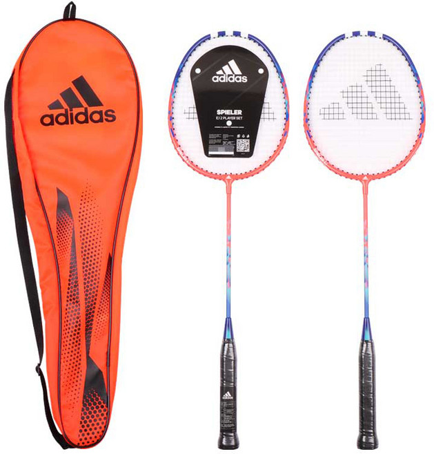 아디다스 슈필러 배드민턴 라켓 2p 세트 솔라레드, SPIELER E1.2ST(솔라레드), 1세트