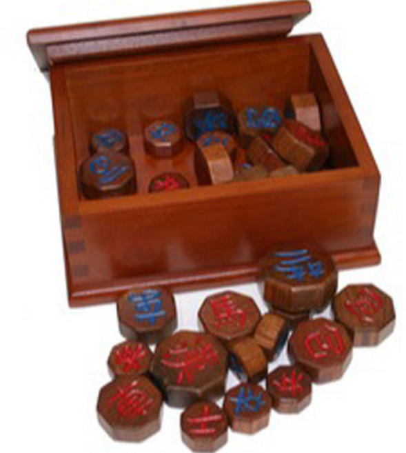 육형제바둑 고급목 장기알 + 통 세트, 진갈색, 1개