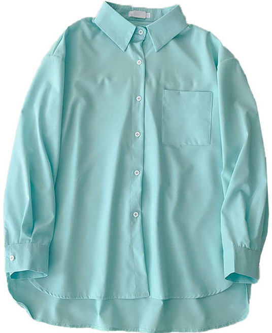 하이어리 여성용 루즈핏 빈티지 파스텔톤 남방