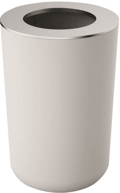 씨에스리빙 레마 오픈 휴지통 원형 10L, 실버화이트