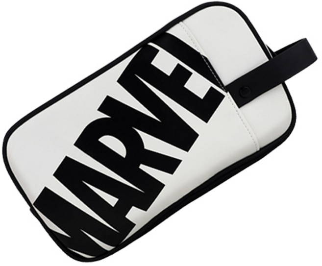 볼빅 마블 콜라보 브릭로고 투지퍼 골프파우치, 화이트, 1개