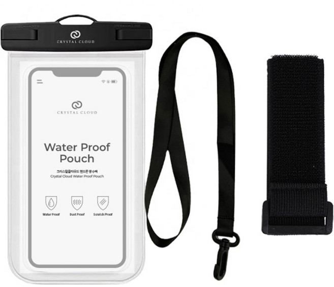 크리스탈클라우드 스마트폰 방수팩 + 넥스트랩 + 암밴드 세트, 블랙, 1세트