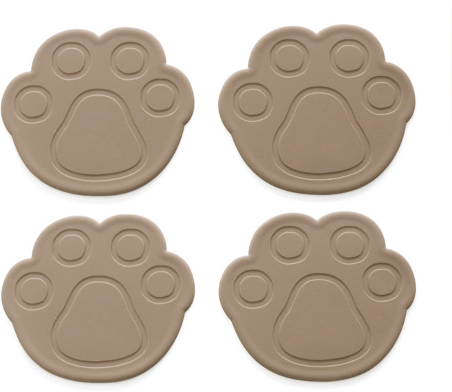 에이드엘 발바닥 실리콘 컵받침 4p, 샌드베이지, 1세트