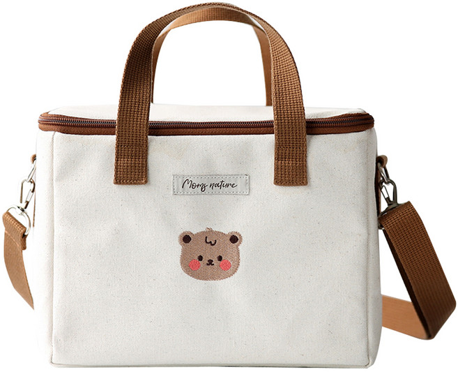 맘스네이처 이유식 대형 보냉가방, 아이보리 베니