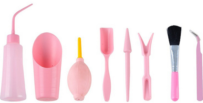 가든툴 10 다육이용 8종 세트 핑크, 1세트