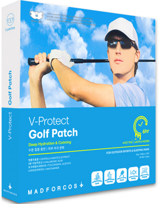 매드포코스 V 프로텍트 골프패치 남성용, 베이지색, 5개