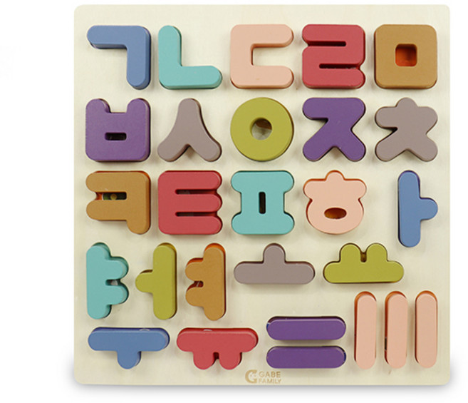 가베가족 톡톡 한글 판퍼즐 세트 KS4108, 1세트, 27피스