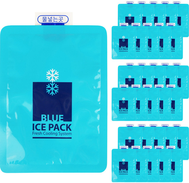 우림 블루 반제품 젤아이스팩 15 x 20 cm 100p + 물주입기, 1개, 100개