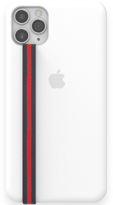 주파집 핸드폰 핑거 스트랩, 스트라이프 블랙 + 레드, 1개