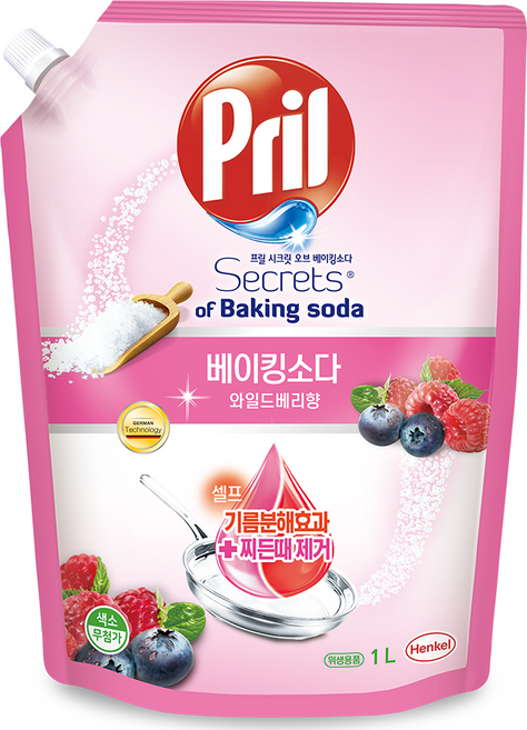프릴 시크릿오브 베이킹소다 주방세제 와일드베리 향, 1L, 1개