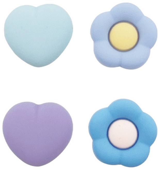 긱쉐어 닌텐도 스위치 조이콘 긱쉐어 하트플라워 블루 스틱커버 4종 세트, 혼합색상, 1세트