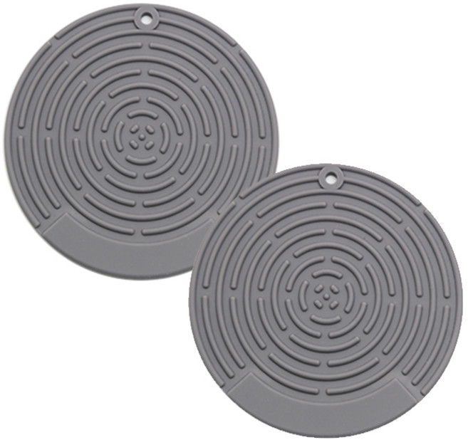 실리콘스토리 플래티넘 실리콘 원형 냄비 받침, 그레이, 2개