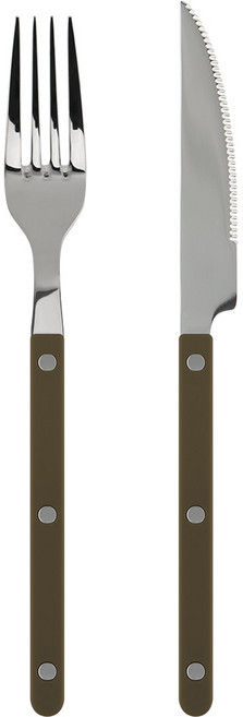 메종오브제 파르베 2종 세트, 카키, 디너포크 + 디너나이프, 1세트