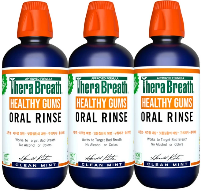 테라브레스 헬시검스 오랄린스 구강청결제 클린민트, 473ml, 3개 - 쿠팡