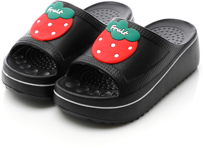 갓슈 여성용 토오픈 딸기 통굽 슬리퍼